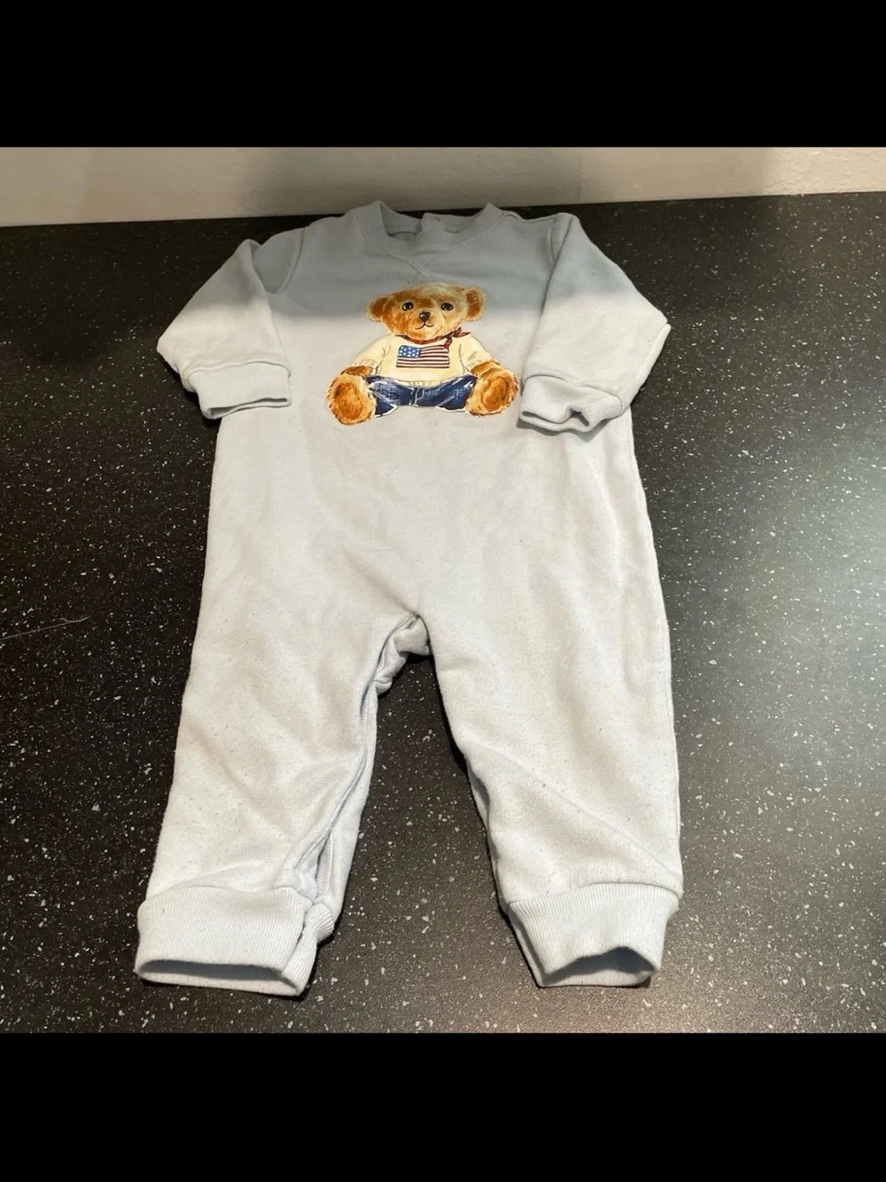 Ralph Lauren, teddy bear one piece outfit, baby size 9 months